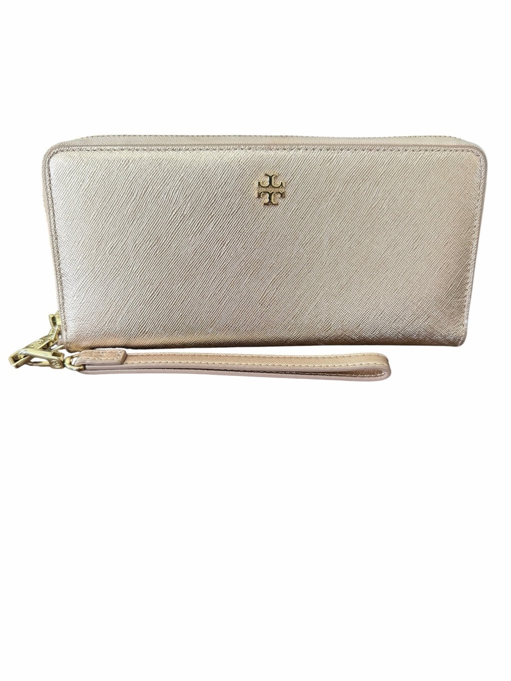 Tory Burch Metallic Gold Leather Wristlet